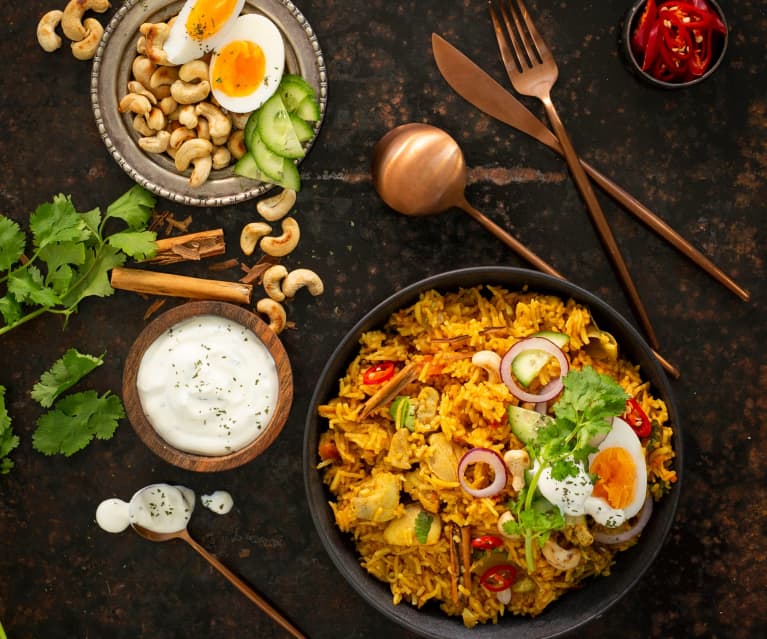 Biryani-style chicken dish with rice – Thermomix recipe