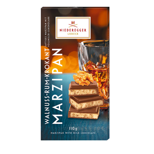 Niederegger Walnut & Rum Marzipan Chocolate Bar 110g