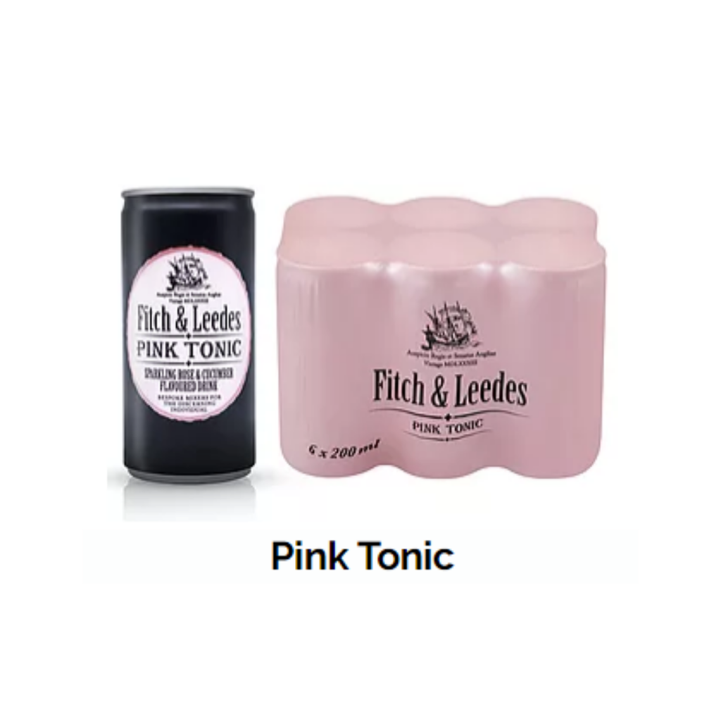 Fitch & Leeds 6 Pack x 200ml Pink Tonic