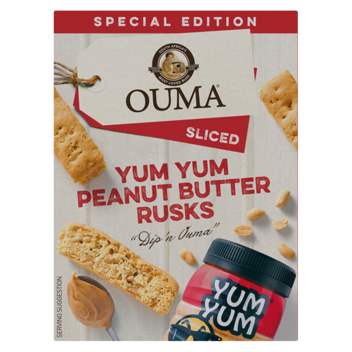 Ouma Rusks Sliced Yum Yum Peanut Butter 450g
