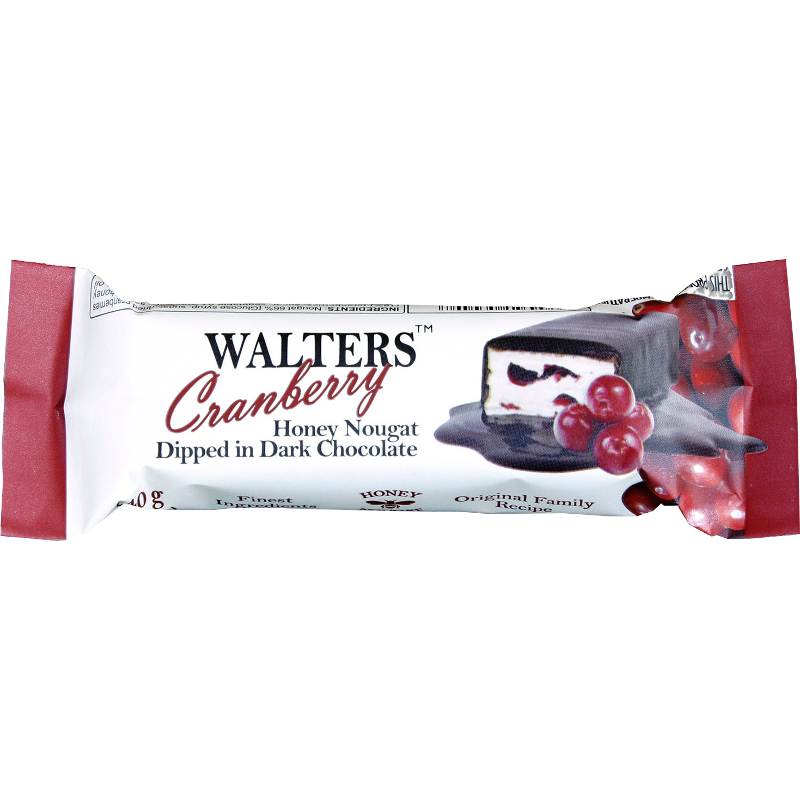 Walters Nougat Dark Chocolate Cranberry Bar 40g